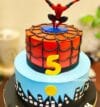 Spiderman theme fondant cake