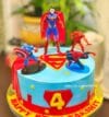 superhero-themed birthday cake